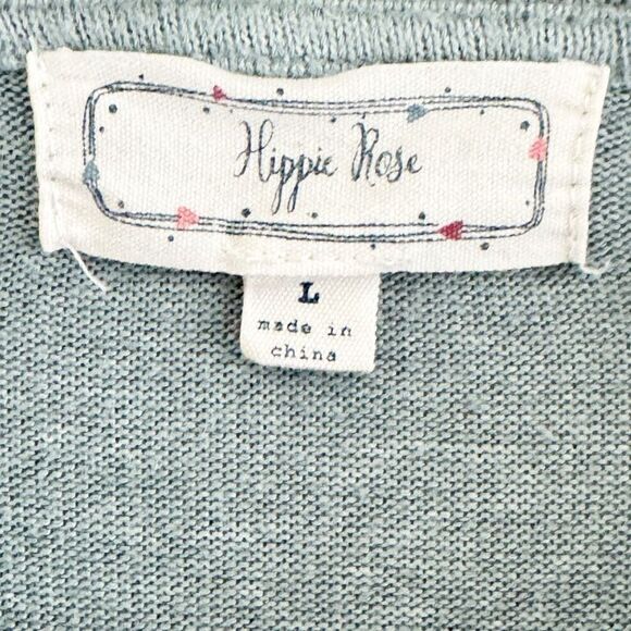 Hippie Rose Juniors Striped-Sleeve High Low Sweater Top Size Large - Picture 6 of 8